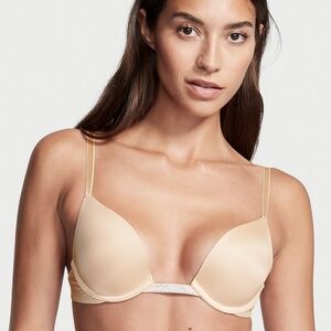 Victoria's Secret BarePlunge Convertible Shine Bra 36D NWT  marzipan  color